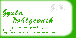 gyula wohlgemuth business card